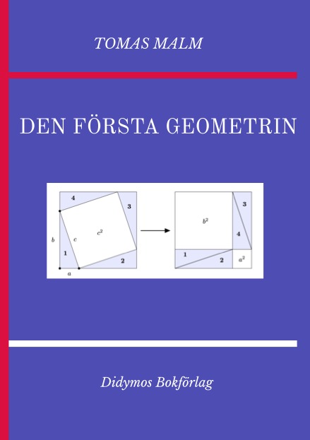 Den första geometrin Framsida röd bård blå bakgrund 2022